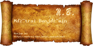 Mátrai Benjámin névjegykártya